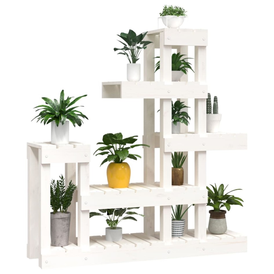 Soporte para plantas madera maciza de pino blanco 92x25x97
