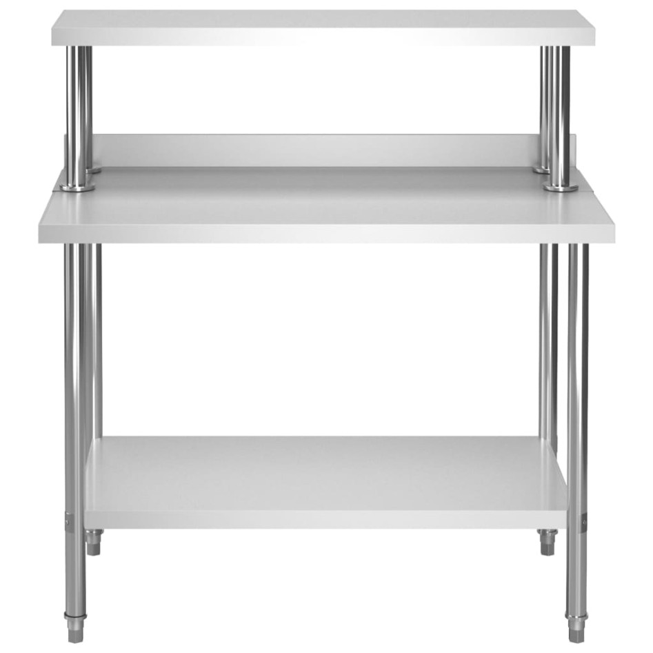 Mesa de trabajo de cocina con estante acero inox 120x60x120
