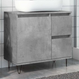Mueble de lavabo madera ingeniería gris hormigón 65x33x60