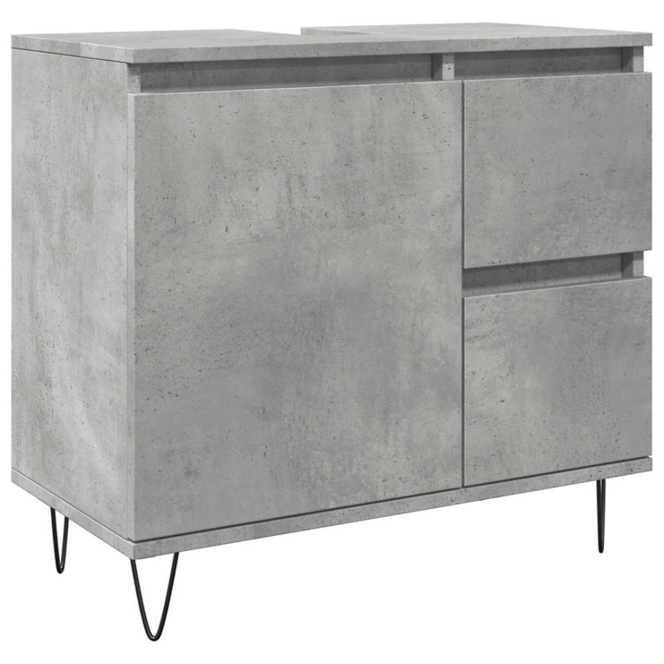 Mueble de lavabo madera ingeniería gris hormigón 65x33x60