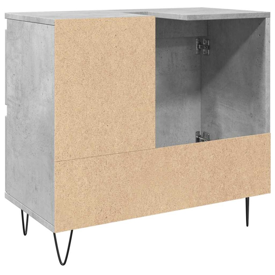 Mueble de lavabo madera ingeniería gris hormigón 65x33x60