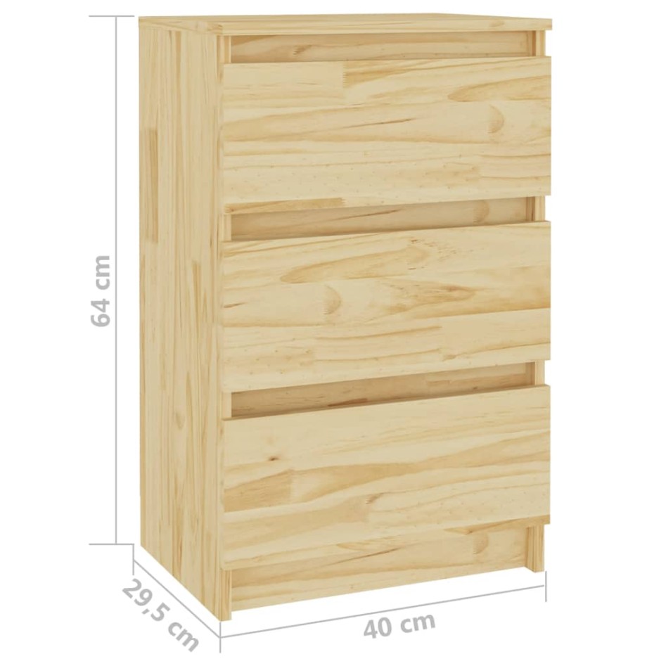 Mesitas de noche 2 uds madera maciza de pino 40x29,5x64