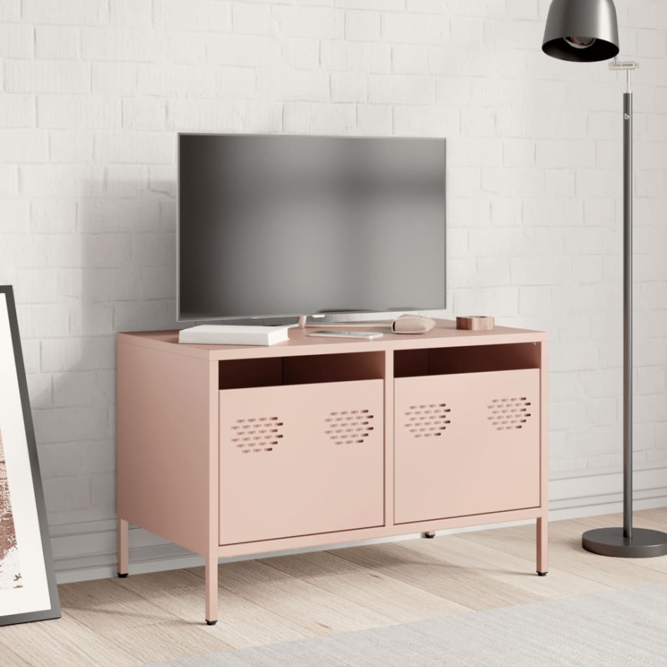 Mueble para TV acero laminado en frío rosa 68x39x43,5