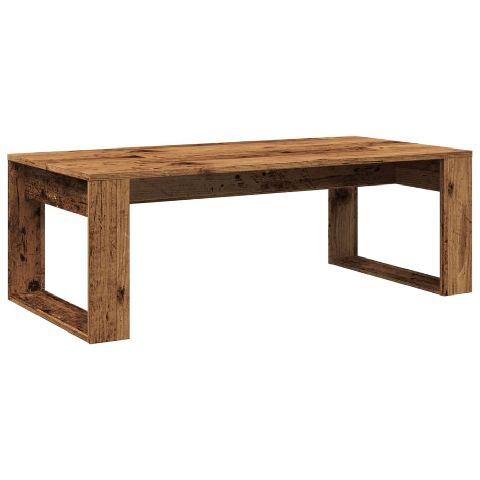 Mesa de centro madera de ingeniería envejecida 102x50x35