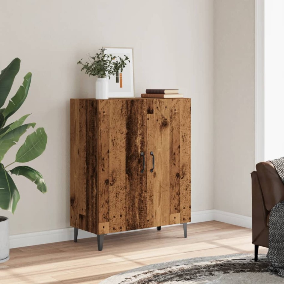 Aparador de madera de ingeniería envejecida 70x34x90
