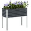 Jardinera de acero gris antracita 100x41x90 cm