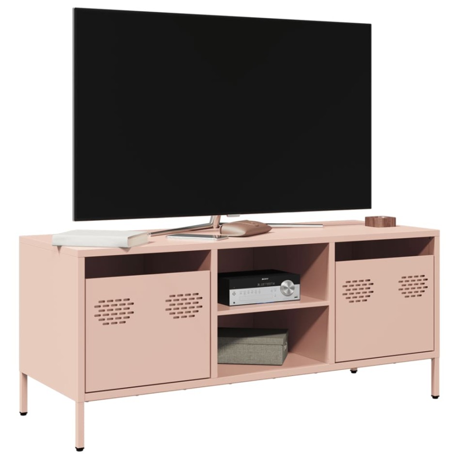 Mueble para TV acero laminado en frío rosa 101,5x39x43,5