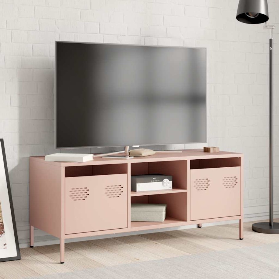 Mueble para TV acero laminado en frío rosa 101,5x39x43,5