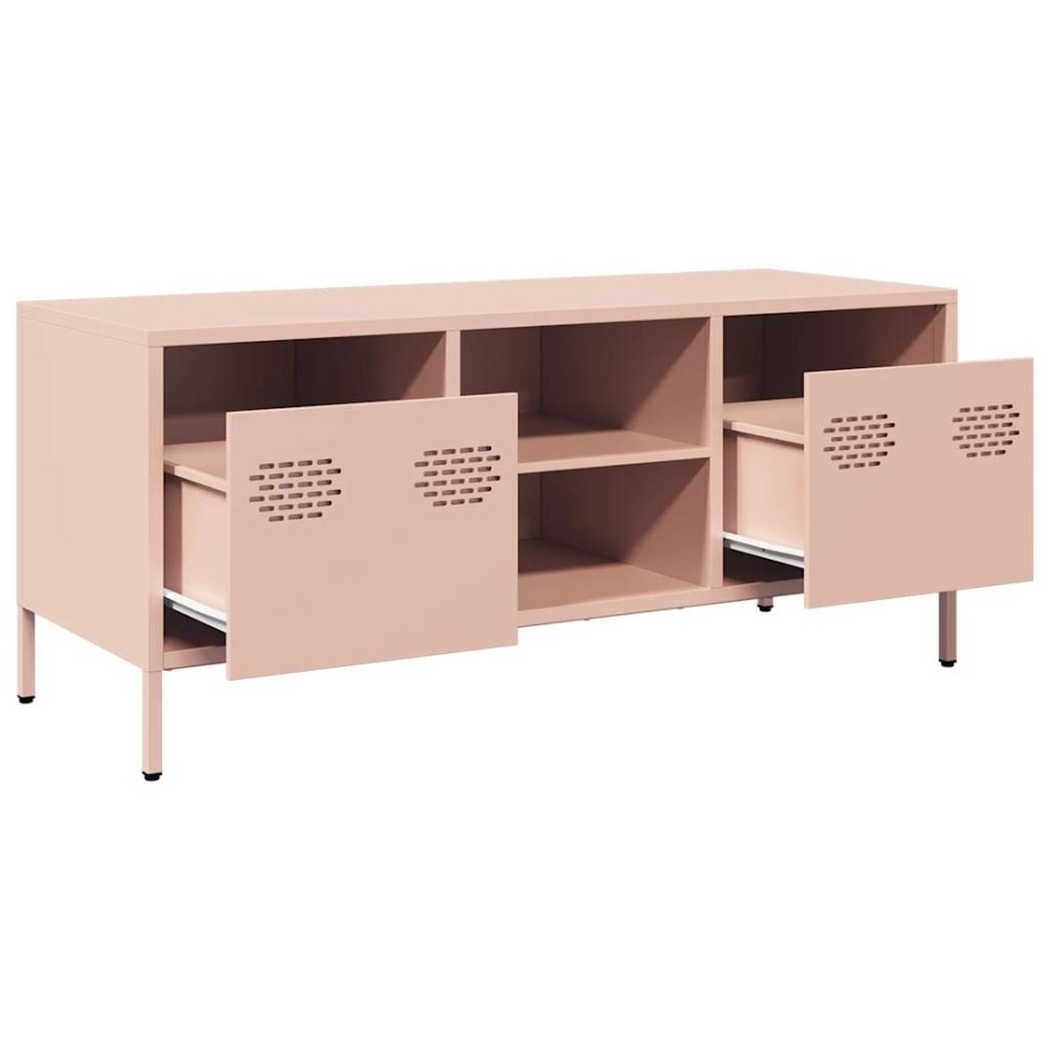 Mueble para TV acero laminado en frío rosa 101,5x39x43,5