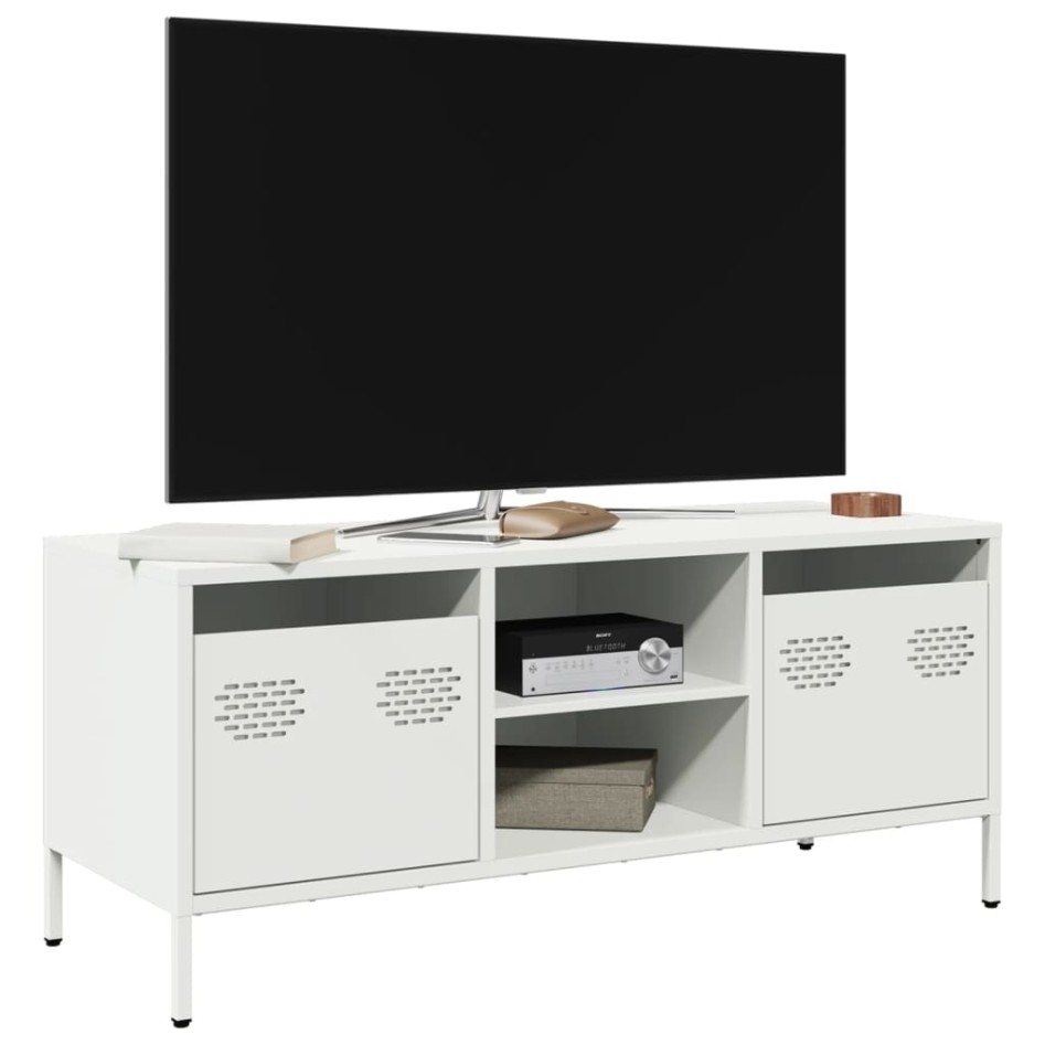 Mueble para TV acero laminado en frío blanco 101,5x39x43,5