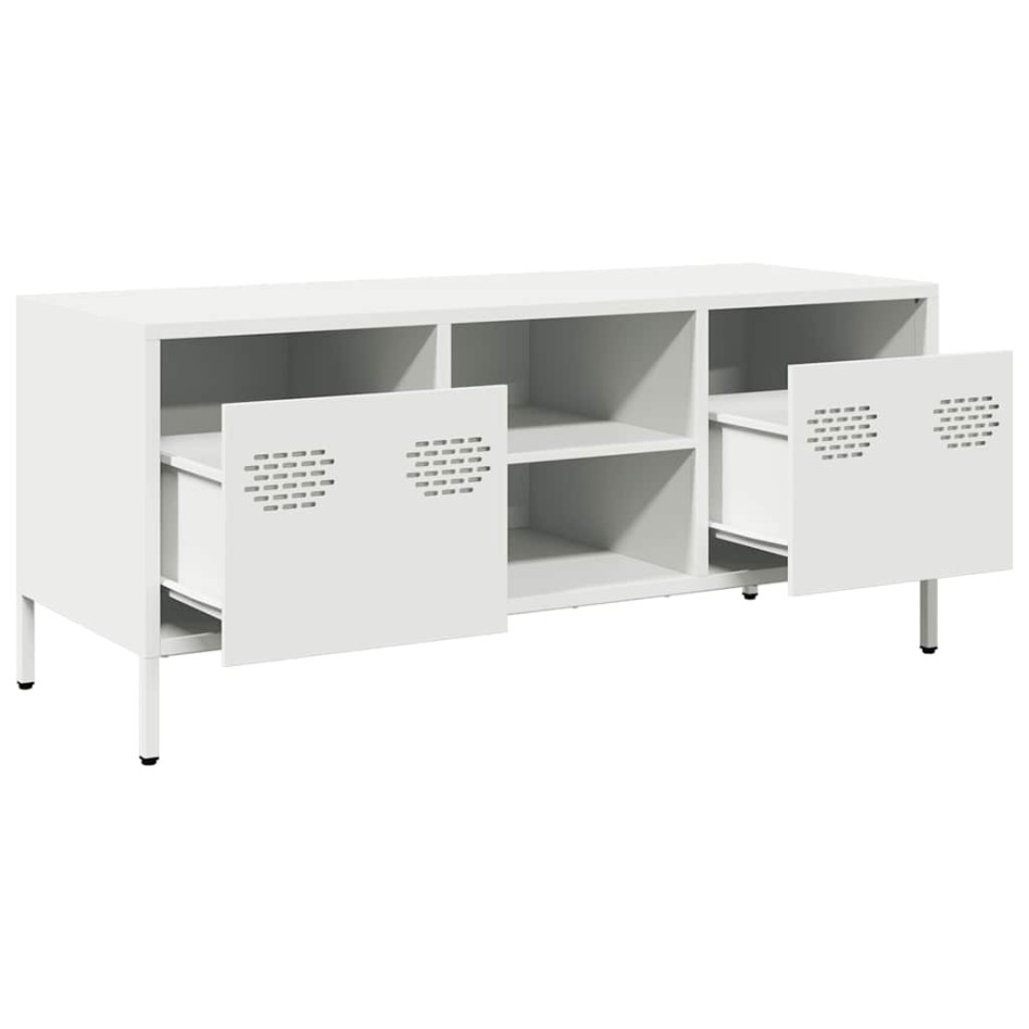 Mueble para TV acero laminado en frío blanco 101,5x39x43,5