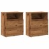 Mesitas de noche 2 uds madera ingeniería envejecida 50x32x60