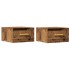 Mesitas de noche de pared 2 uds madera envejecida 35x35x20
