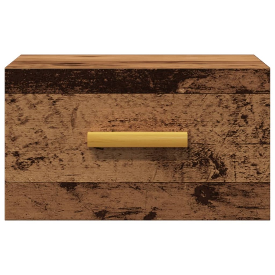 Mesitas de noche de pared 2 uds madera envejecida 35x35x20