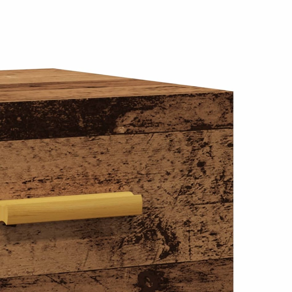 Mesitas de noche de pared 2 uds madera envejecida 35x35x20