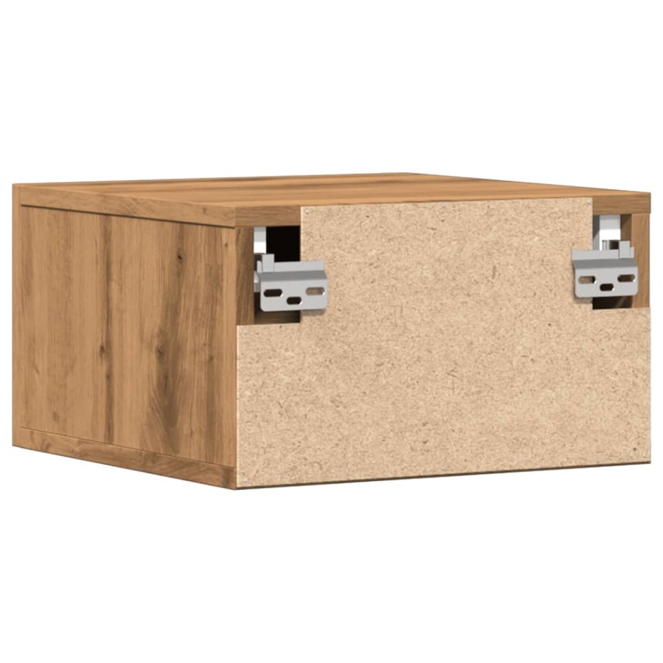 Mesitas de noche de pared 2 uds color roble artisan 35x35x20