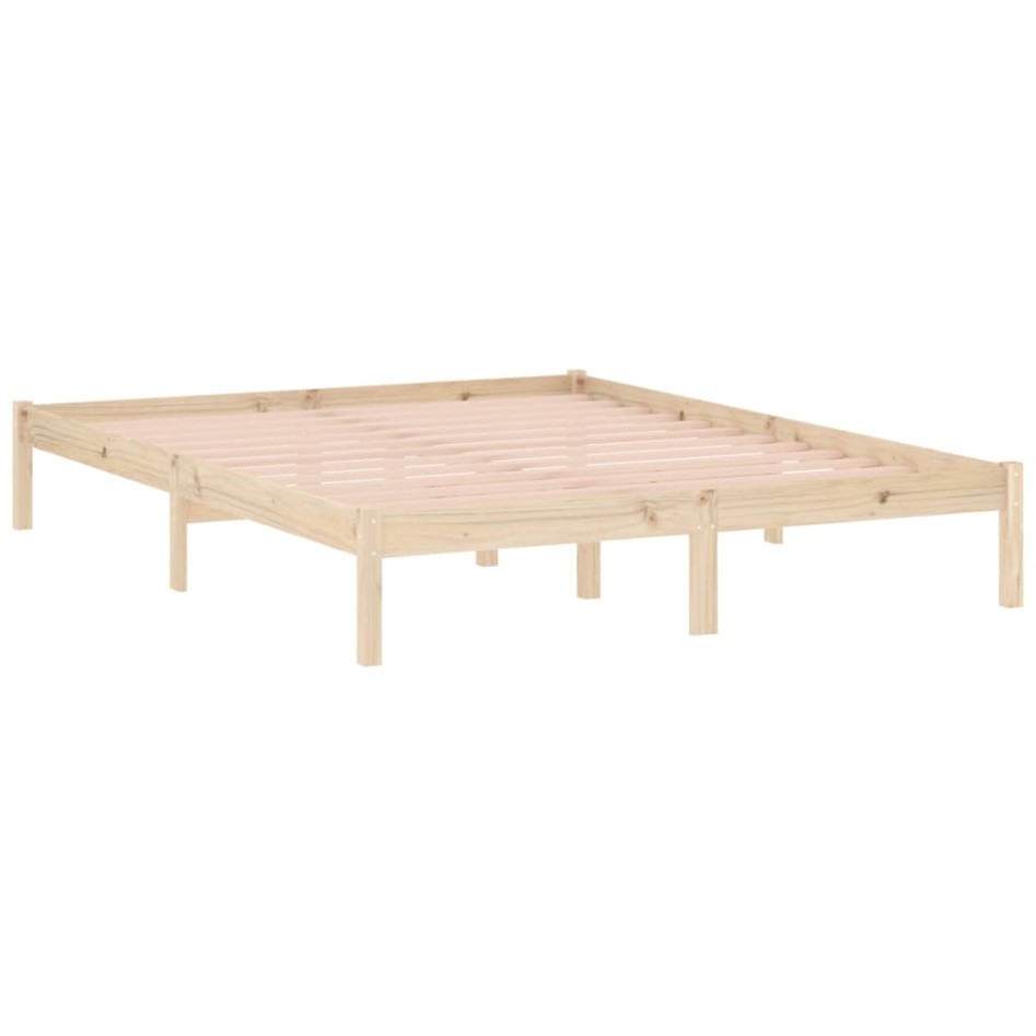 Estructura de cama sin colchón madera maciza de pino 152x203