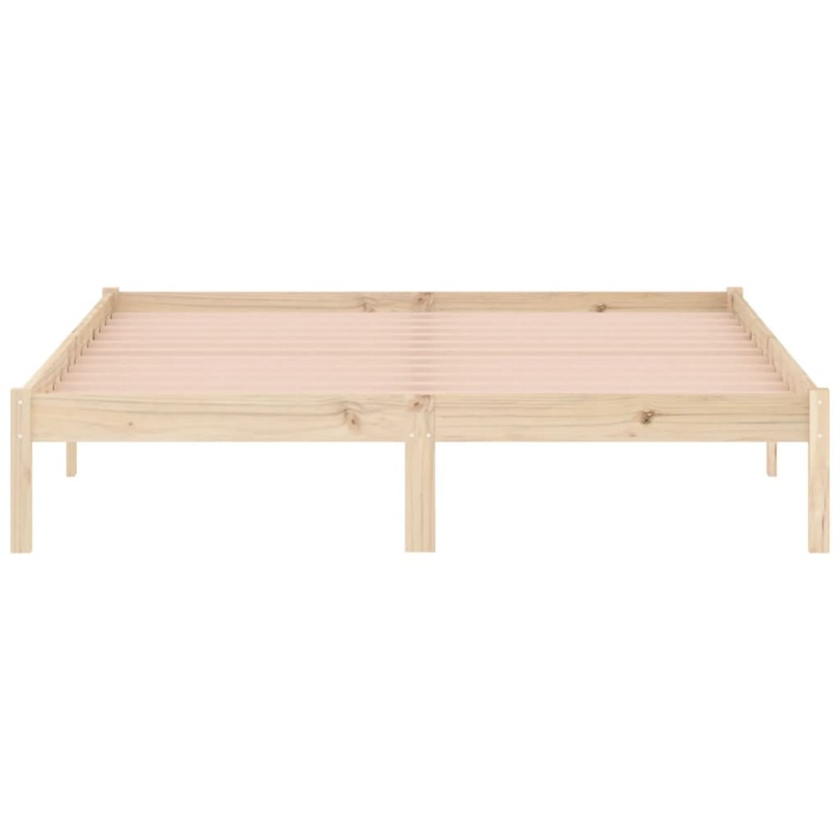 Estructura de cama sin colchón madera maciza de pino 152x203