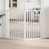 Puerta para perros plegable 2 paneles madera álamo blanca