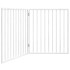 Puerta para perros plegable 2 paneles madera álamo blanca