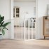 Puerta para perros plegable 2 paneles madera álamo blanca