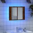 Armario con espejo LED madera ingeniería envejecida 60x12x45