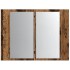 Armario con espejo LED madera ingeniería envejecida 60x12x45