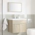 Set de muebles de baño 2 pzas madera contrachapada roble