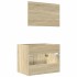 Set de muebles de baño 2 pzas madera contrachapada roble
