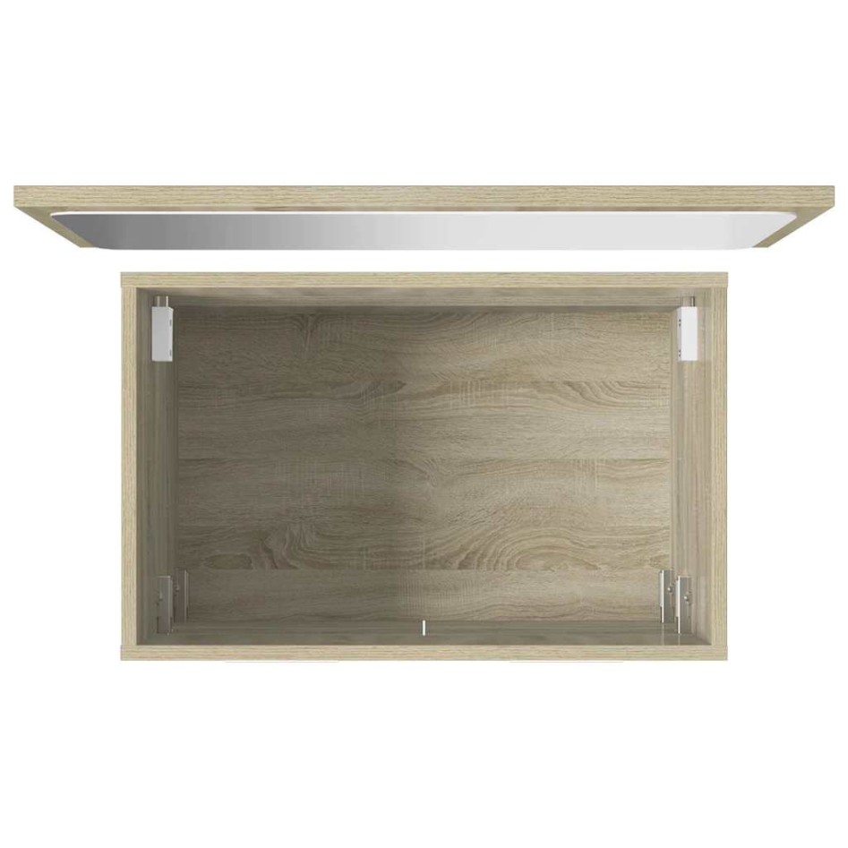 Set de muebles de baño 2 pzas madera contrachapada roble