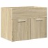 Set de muebles de baño 2 pzas madera contrachapada roble