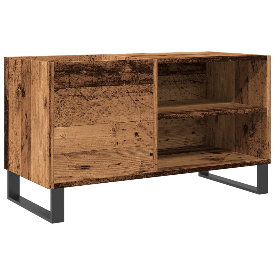 Mueble para discos madera ingeniería envejecida 84,5x38x48
