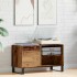 Mueble para discos madera ingeniería envejecida 84,5x38x48