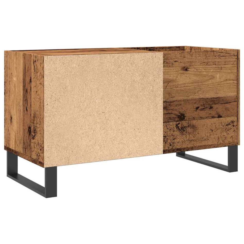 Mueble para discos madera ingeniería envejecida 84,5x38x48