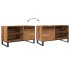 Mueble para discos madera ingeniería envejecida 84,5x38x48