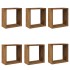 Estantes cubo de pared 6 uds madera envejecida 30x15x30