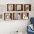 Estantes cubo de pared 6 uds madera envejecida 30x15x30
