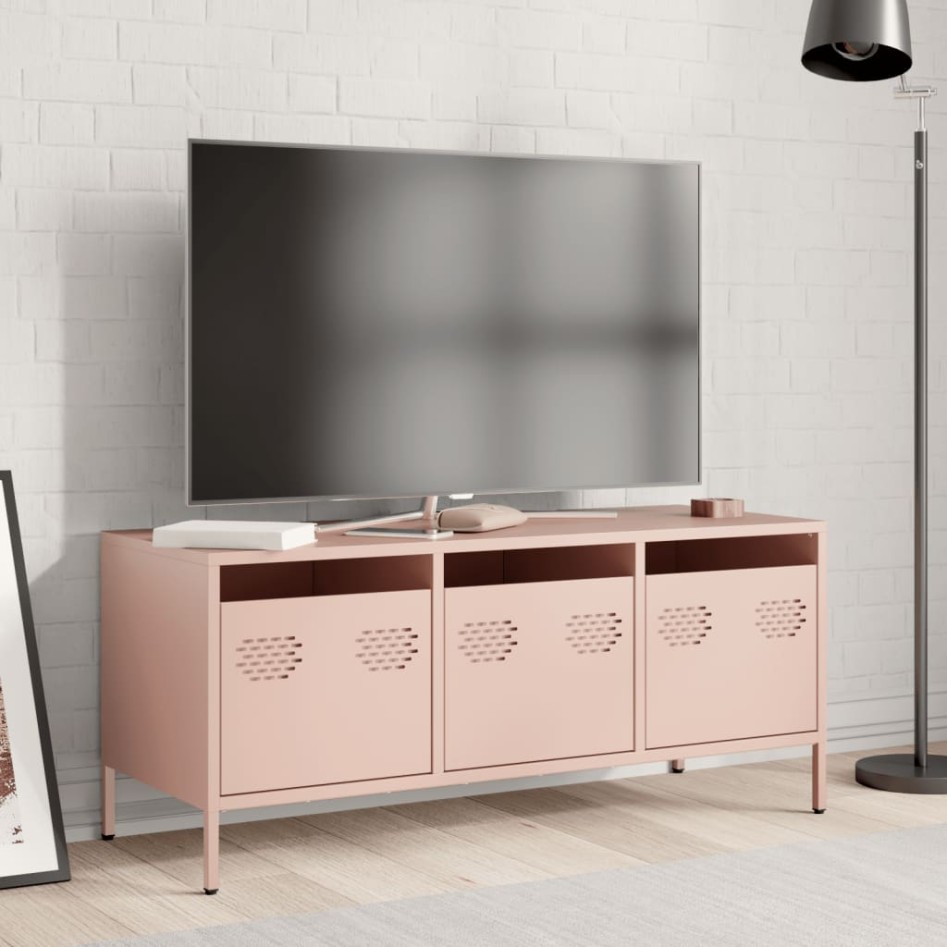 Mueble para TV acero laminado en frío rosa 101,5x39x43,5