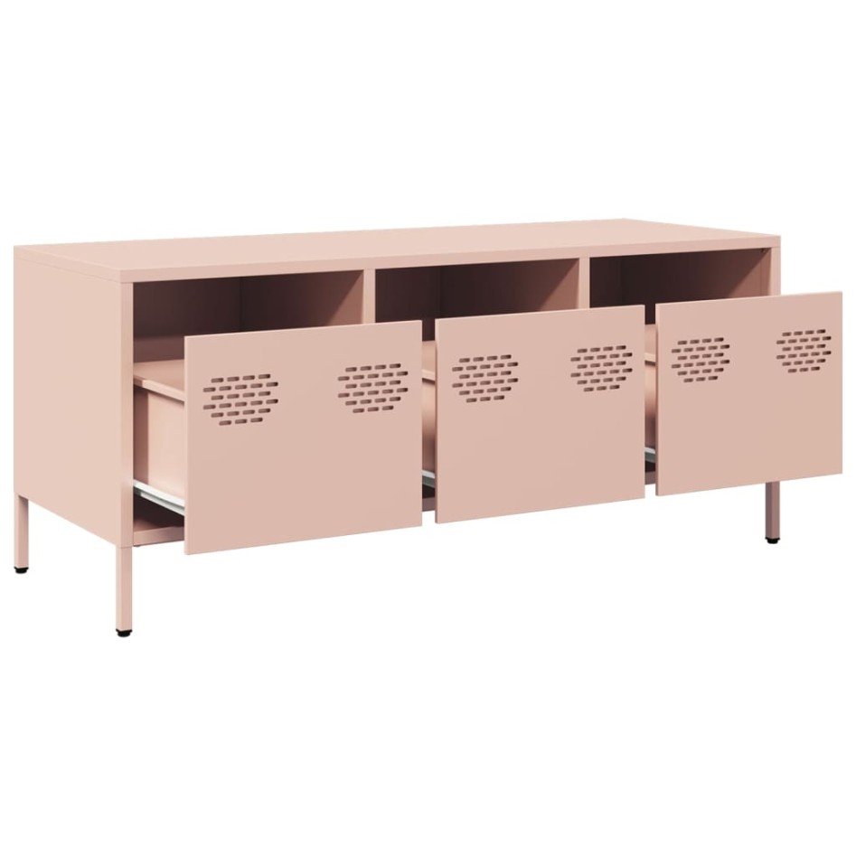 Mueble para TV acero laminado en frío rosa 101,5x39x43,5