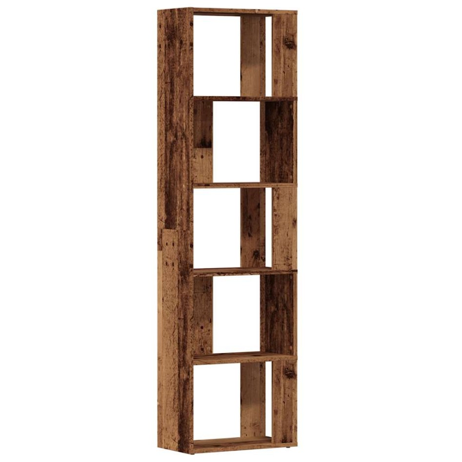 Estantería madera de ingeniería madera envejecida 45x24x159