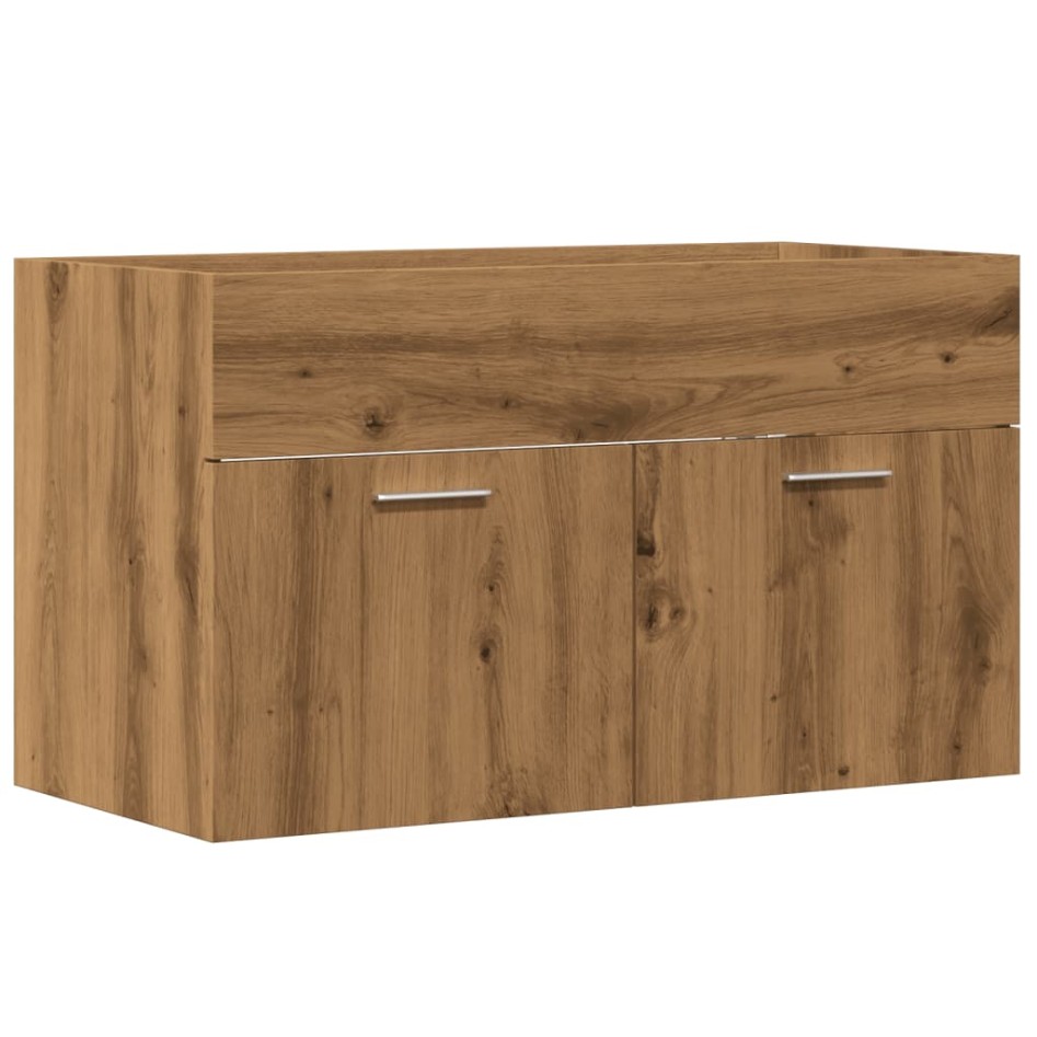 Mueble de lavabo de baño madera roble artisan 90x38,5x46