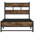 Estructura de cama sin colchón metal roble ahumado 80x200