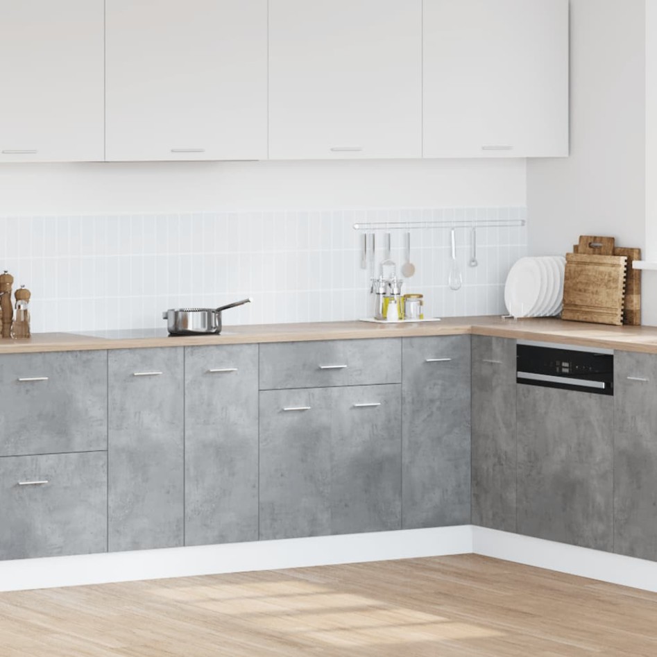 Armario inferior cajón contrachapada gris hormigón