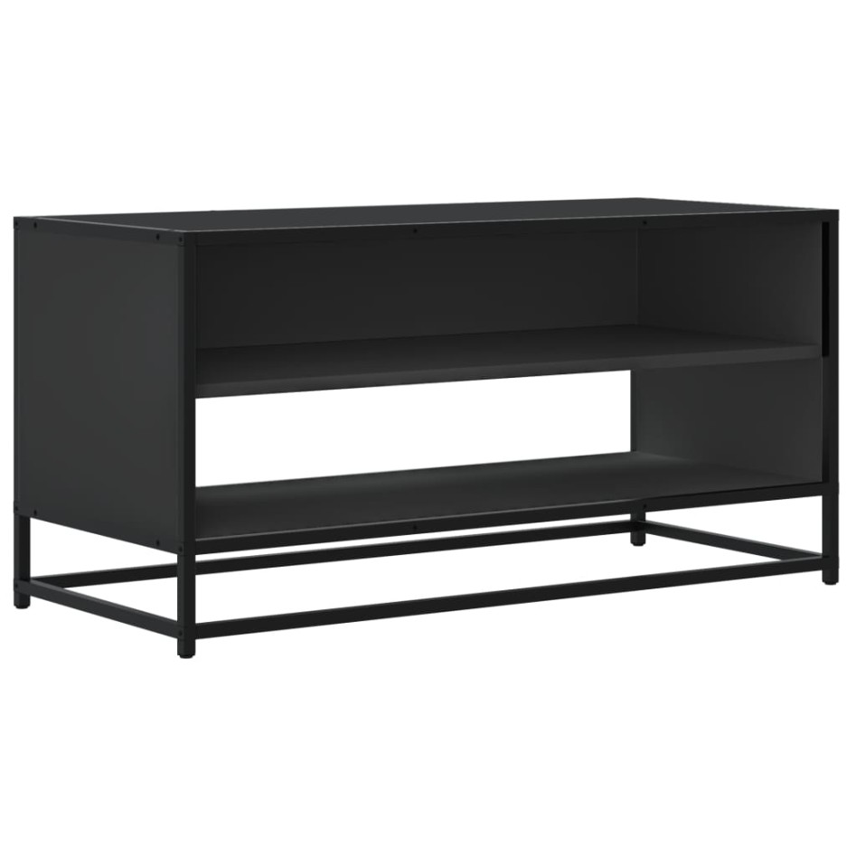 Mueble de TV madera de ingeniería y metal negro 91x40x46
