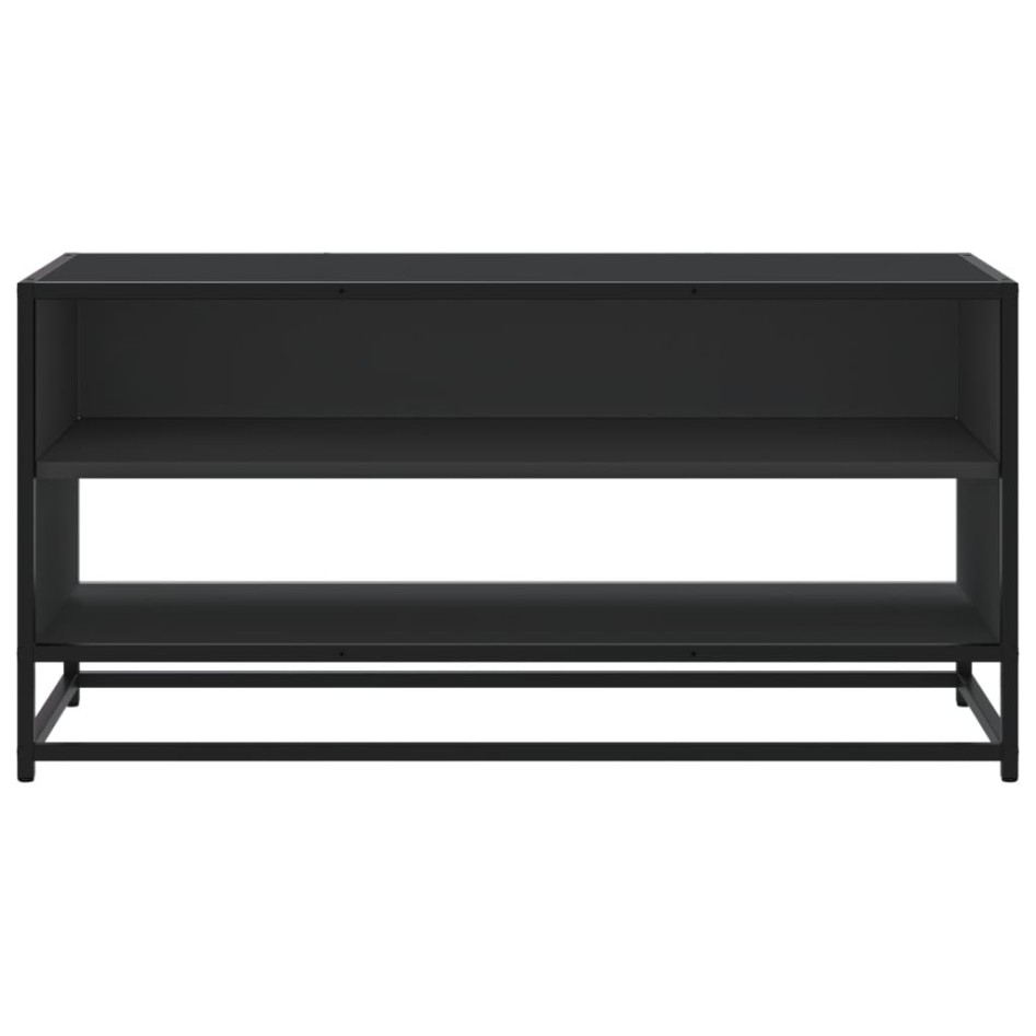 Mueble de TV madera de ingeniería y metal negro 91x40x46