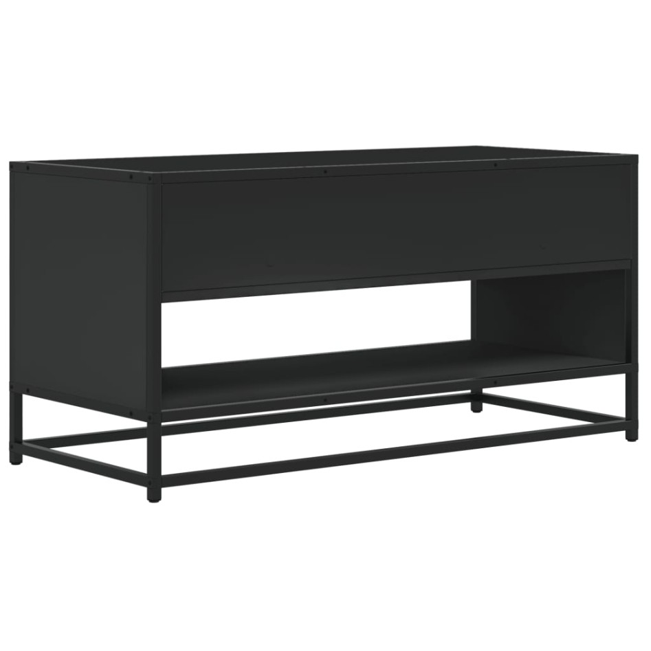 Mueble de TV madera de ingeniería y metal negro 91x40x46