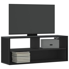 Mueble de TV madera de ingeniería y metal negro 100x31x39,5