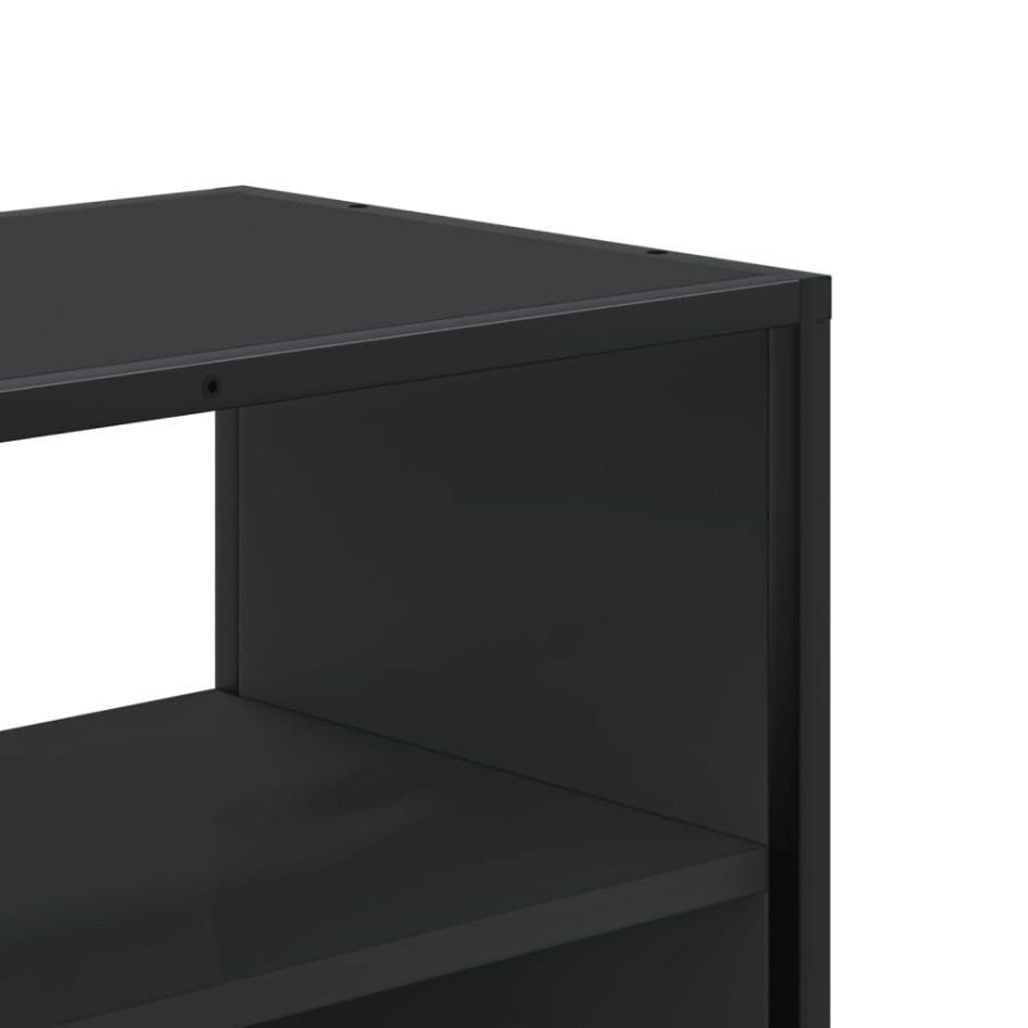 Mueble de TV madera de ingeniería y metal negro 100x31x39,5