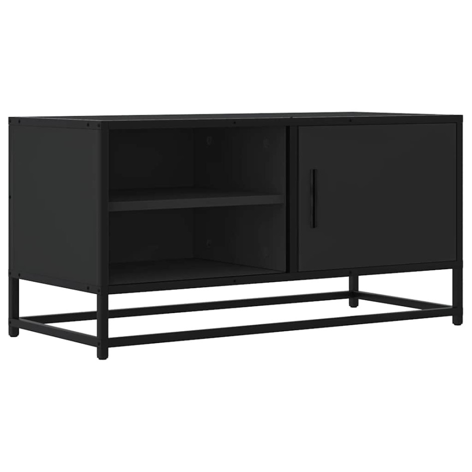 Mueble de TV madera de ingeniería y metal negro 80x34,5x40