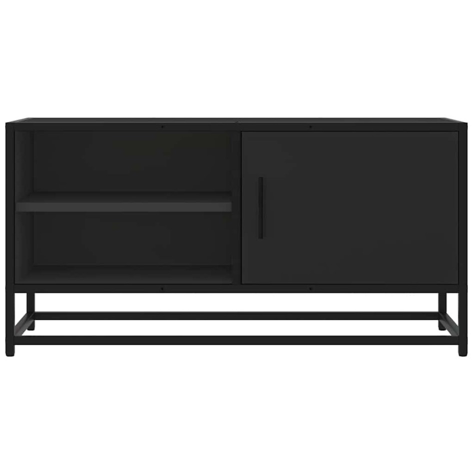 Mueble de TV madera de ingeniería y metal negro 80x34,5x40